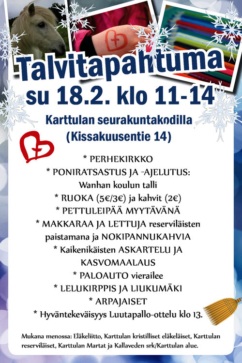 Perhekirkko ja Talvitapahtuma Yhteisvastuun hyväksi Perhekirkko ja Talvitapahtuma Yhteisvastuun hyväksi