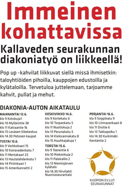 Pop up-auton aikataulu
