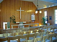 Messu Hirvilahden kappelisali.