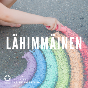 Katuliiduilla piirretty sateenkaari