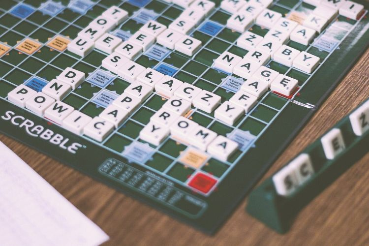 Scrabble peli.