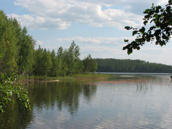 Konfirmaatiomessu Hirvijärvi 1 Suomalainen järvimasisema. Kuva Eija Räsänen.