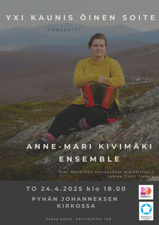 Anne-Mari Kivimäki Ensemble: Yxi kaunis öinen soite- konsertti kuvassa konsertin juliste