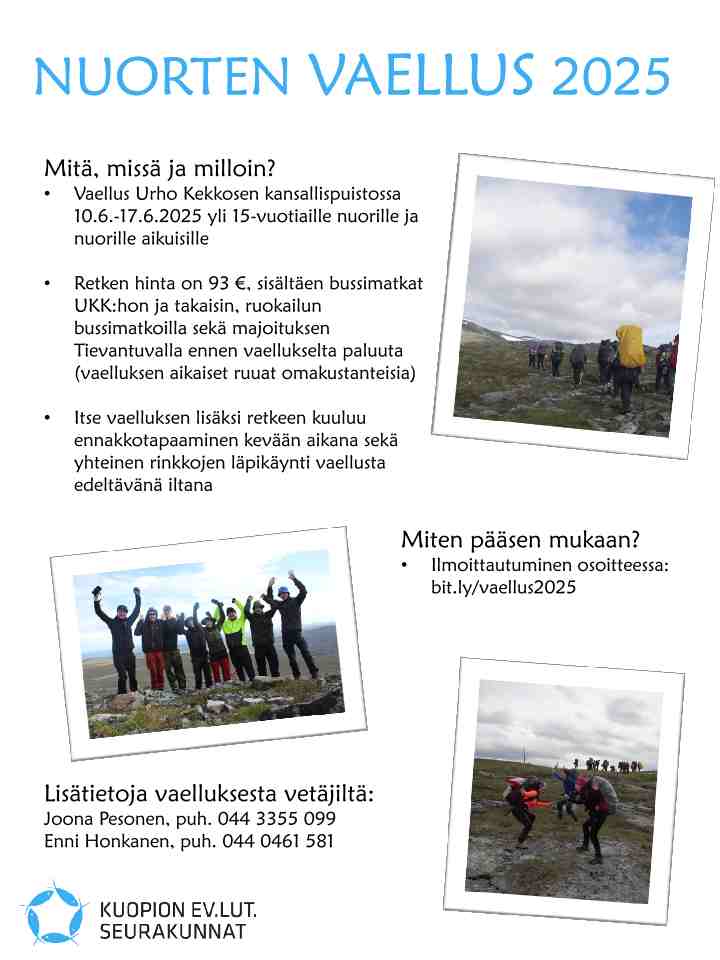 Nuorten ja nuorten aikuisten vaellus vaellus