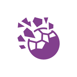 Piirretty violetti pallo.