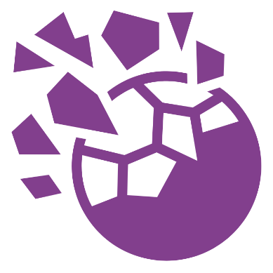 violetti pallo, josta irtoa palasia.