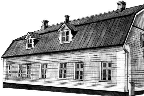 Vanha Pappila piirroskuvassa.
