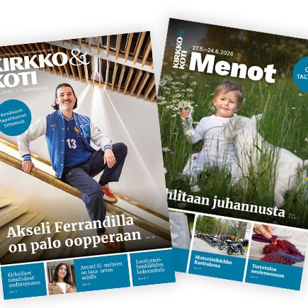 Kaksi Kirkko ja koti -lehden ja liitteen kansikuvat.