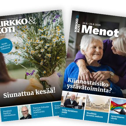 Kaksi Kirkko ja koti -lehden ja liitteen kansikuvat.